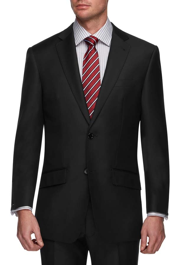 1 trouser suit. Superfine Merino Wool. Plain Black - Roman Daniels