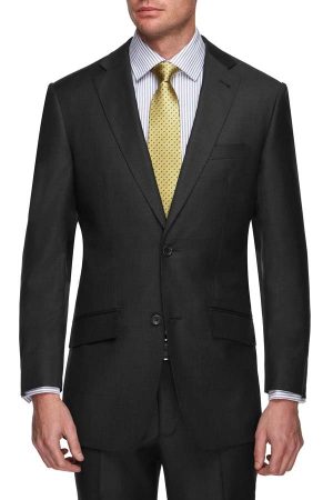 Pure Wool Suit. 1 Trousers. Charcoal Marle