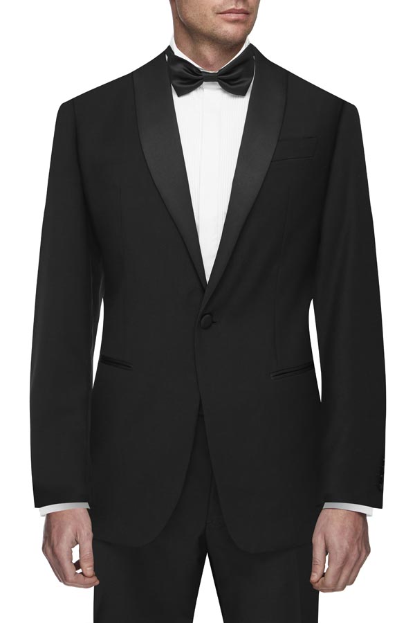1 Button Formal Black Pure Wool Suit | Roman Daniels Suit Club