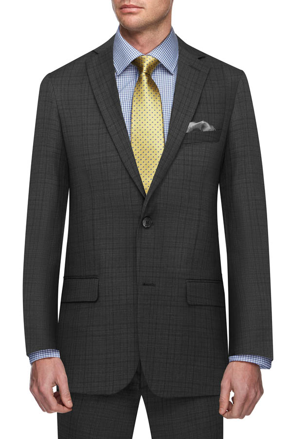 Charcoal Check Pure Merino Wool Suit | Roman Daniels Suit Club