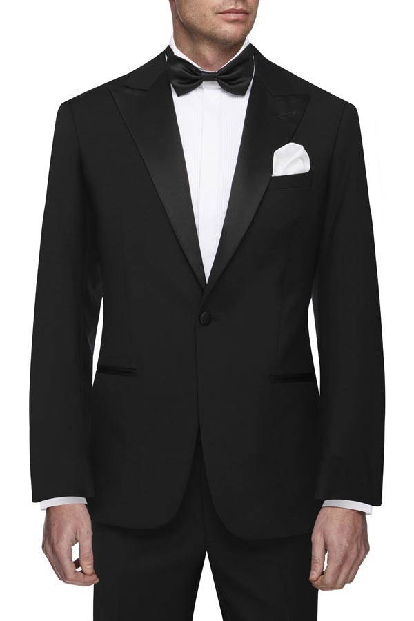 Slim Fit Black Textured Pure Wool Suit | Roman Daniels Suit Club