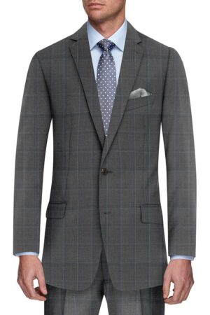Super 120 Merino Wool. Charcoal Check suit