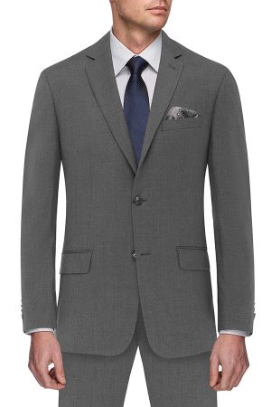 Super 130 Italian 1 trouser Merino Wool Suit - Grey Melange