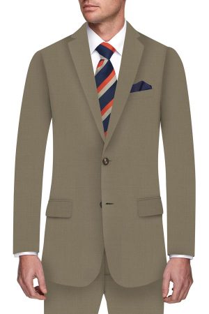 Super 130 Pure Wool 1 trouser suit - Tan Classic Twill