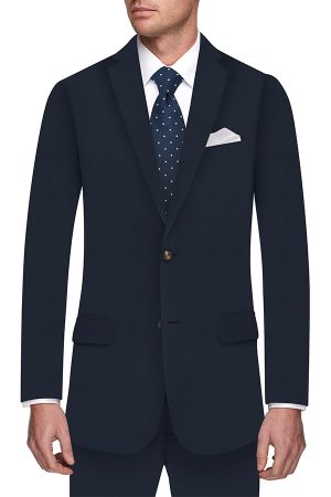 1 Trouser Fine Merino Wool Suit Tailored Fit - Teal Birdseye