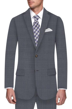 Super 130 Pure Wool 1 trouser suit - Steel Blue