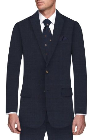 Super 130 Pure Wool 1 trouser suit - Navy Check