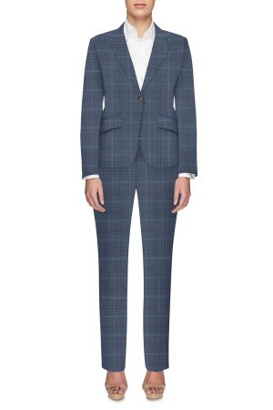 Custom Suiting - Teal Blue Check