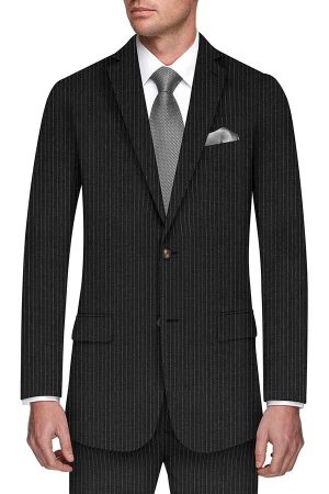 Pure Wool 1 trouser suit - Charcoal Stripe