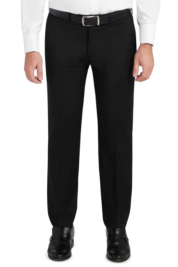 1 Trouser Epic Stretch Pure Wool Suit - Plain Black