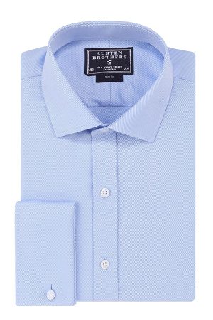 Blue Twill, Slim Fit, Double Cuff shirt