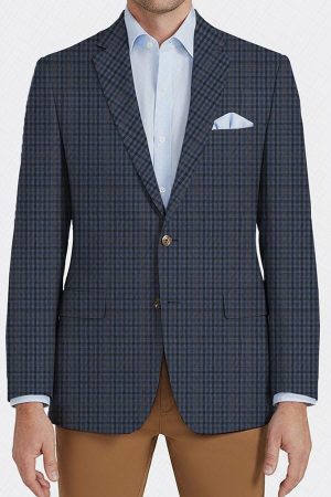 Pure Wool Navy Houndstooth Jacket