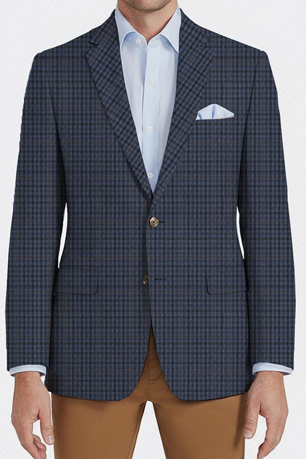 Pure Wool Navy Houndstooth Jacket