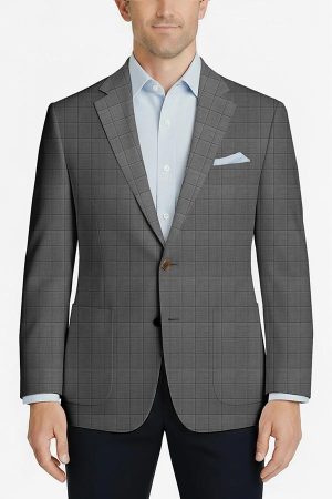 Pure Cotton Grey Check Jacketing